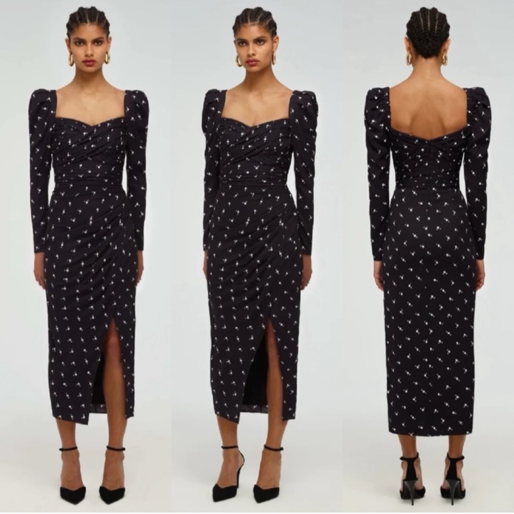 COPY - Self-Portrait Polka Dot Puff Sleeve Dress in Size 4